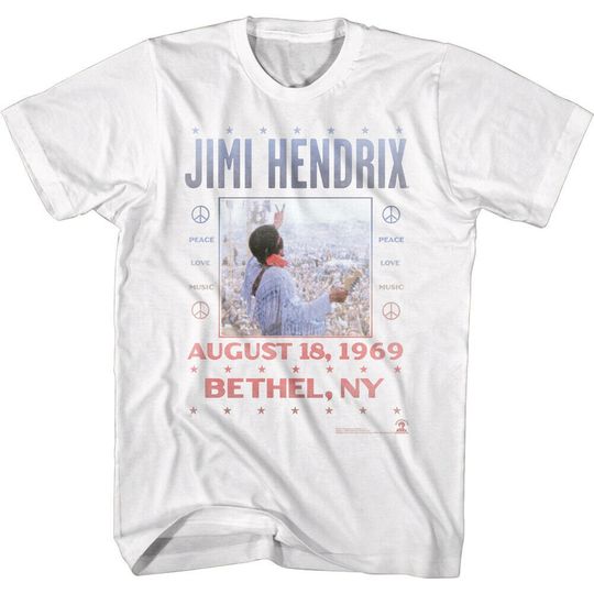 Discover Jimi Hendrix Live at Woodstock 1969 T-Shirt