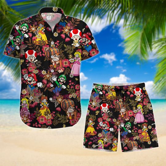Discover Mario and Friends Hawaiian Shirt for Men