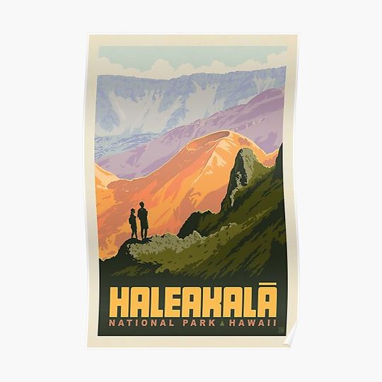 Discover Haleakala National Park Crater View Poster, Travel Premium Matte Vertical Posters