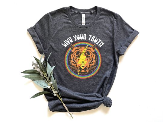Discover Live Your Truth Shirt, Pride Tiger Shirt, Pride Shirt, LGBTQ Shirt, Lesbian Shirt, Tiger Eyes Shirt
