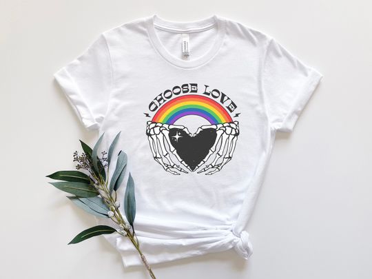 Discover Choose Love Shirt, Pride Rainbow Shirt, LGBTQ Shirt, Gay Shirt, Lesbian Shirt, Pride Heart