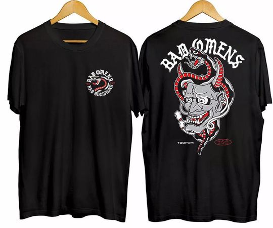 Discover 2023 Bad Omens Band Hannya T-Shirt, Bad Omens A Tour Of The Concrete Jungle Tour