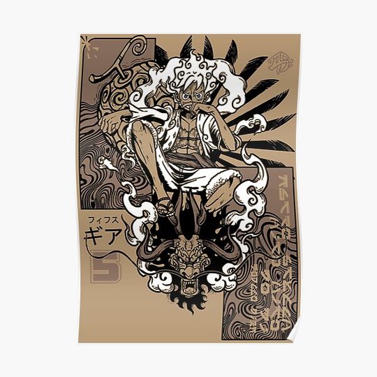 Discover The Sun God, Heir Monkey D. Luffy - GEAR 5 Premium Matte Vertical Poster