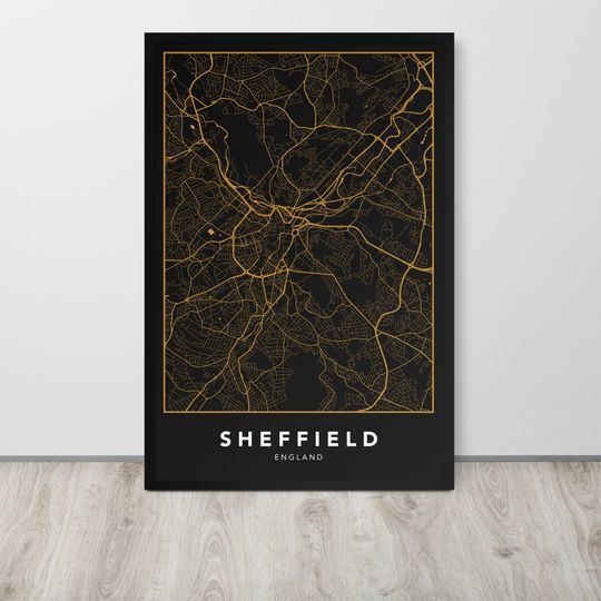 Discover Sheffield Map, Sheffield City Map Print, Minimalist, , England, United Kingdom, Home, Map Poster