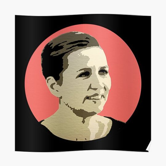 Discover Mette Frederiksen - Prime minister of Denmark - Red Premium Matte Vertical Poster