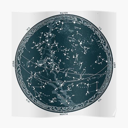 Discover Star chart Premium Matte Vertical Poster