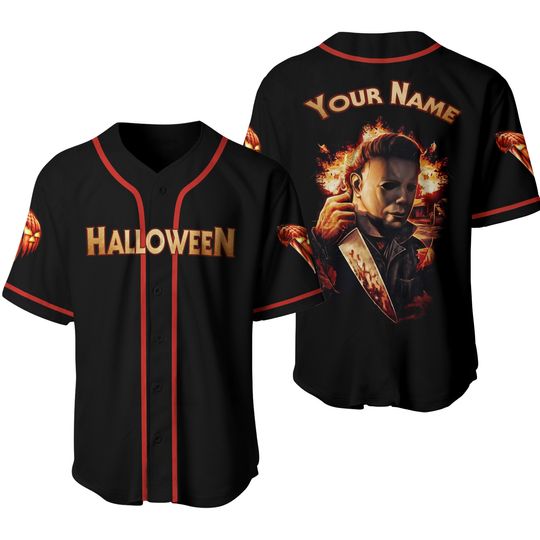 Discover Custom Name Michael Myers Horror Halloween  Baseball Jersey