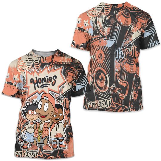 Discover Tommy Homies Unisex Sneaker Shirt Match Crimson Bliss 5s Tee, Jordan 5 DJ Khaled Crimson Bliss 3D T-Shirt, Hoodie, Zipup, Sweatshirt
