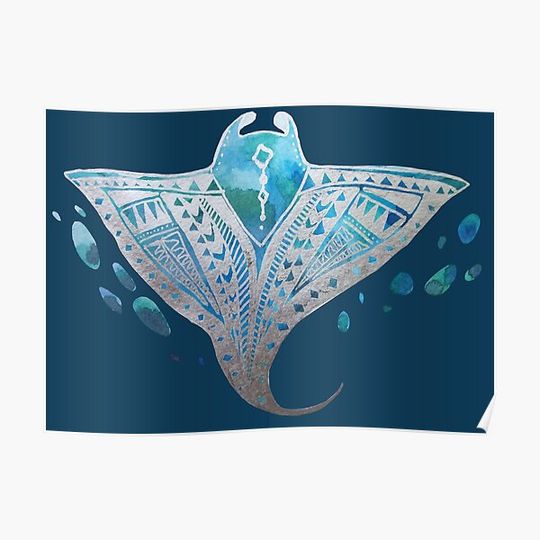 Discover Manta Ray Premium Matte Vertical Poster