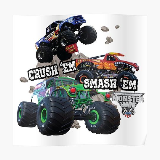Discover Monster Trucks Monster Jam Premium Matte Vertical Poster