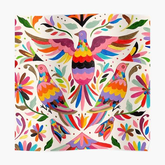 Discover Otomi birds Premium Matte Vertical Poster