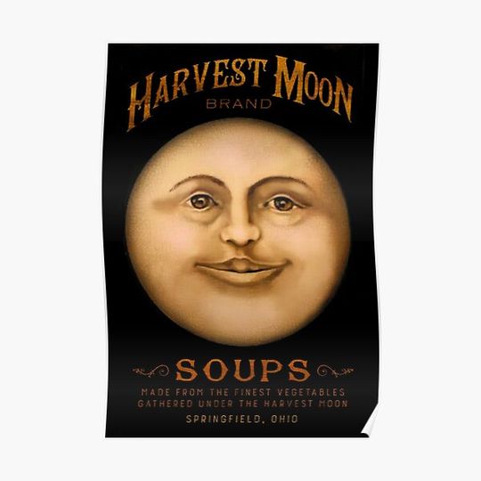 Discover Harvest Moon Soups vintage advertisement Premium Matte Vertical Poster