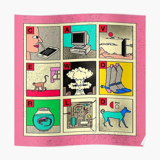 Discover cave world Collage Premium Matte Vertical Poster