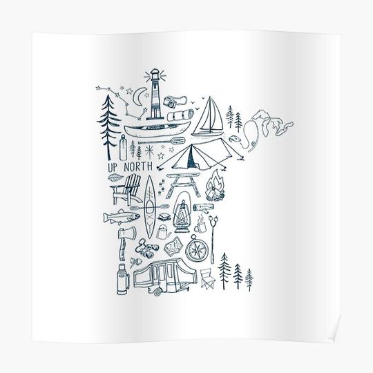 Discover Minnesota Outdoor Collection Premium Matte Vertical Poster