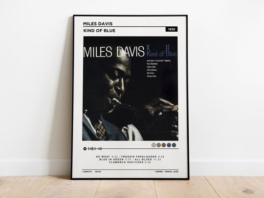 Discover Miles Davis - Kind Of Blue Poster / Album Cover Poster / Music Wall Decor