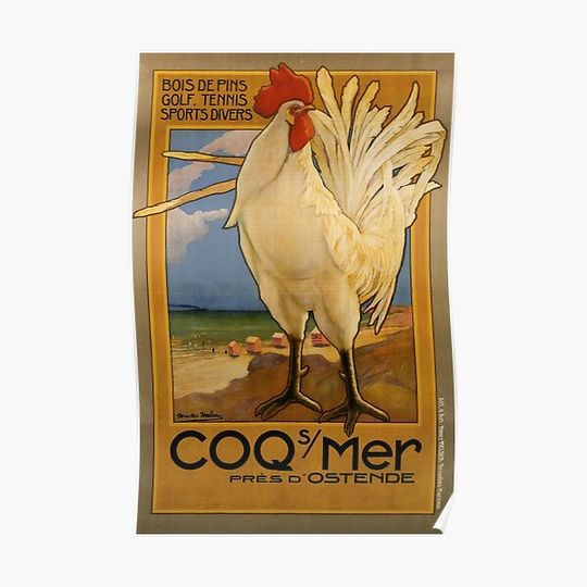 Discover Belgian Travel Poster - Le Coq-sur-Mer Premium Matte Vertical Poster
