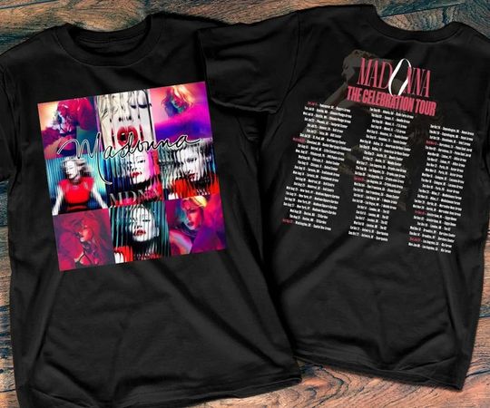 Discover 2023 Madonna Four Decades The Celebration World Tour T-Shirt, Madonna Tour 2023 T-Shirt