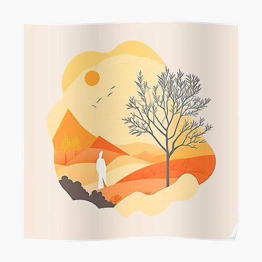 Discover Abstract Art of Moses and the Burning Bush Premium Matte Vertical Poster