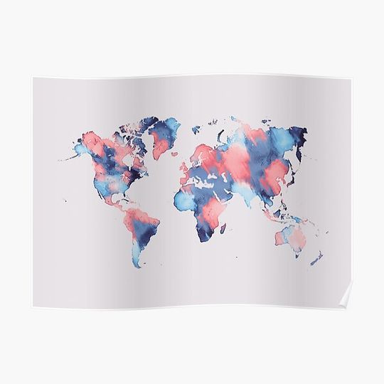 Discover world map 58 #map #worldmap Premium Matte Vertical Poster