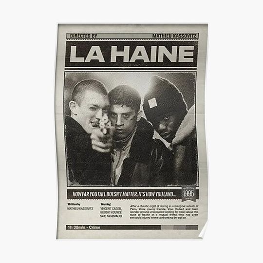 Discover Minimalist La Haine Movie Poster Premium Matte Vertical Poster