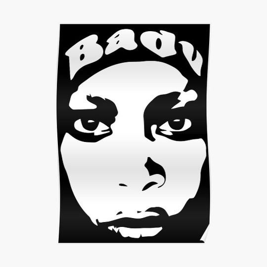 Discover Erykah Badu Merch Badu Hooded Face Premium Matte Vertical Poster