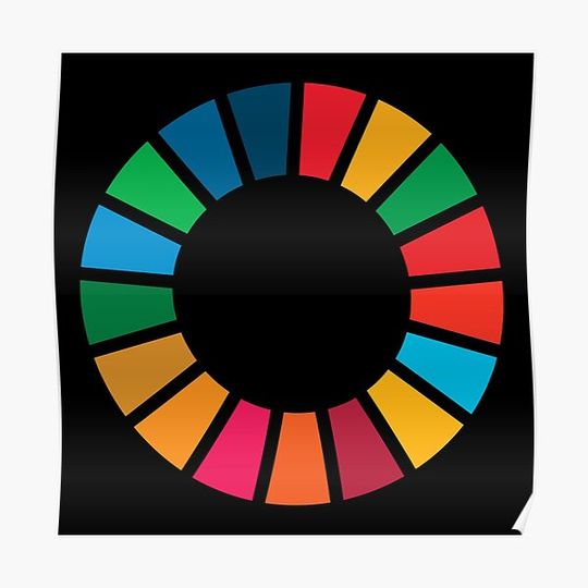 Discover UN SDGs | UN Global Goals Logo | United Nations Sustainable Development Goals 2030 Premium Matte Vertical Poster