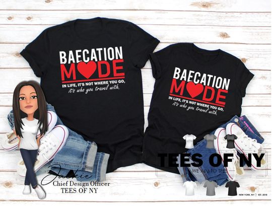 Discover BAECATION MODE® Couples Vacation | Unisex Jersey Short Sleeve T-Shirt ORIGINAL Design by Tees of New York 