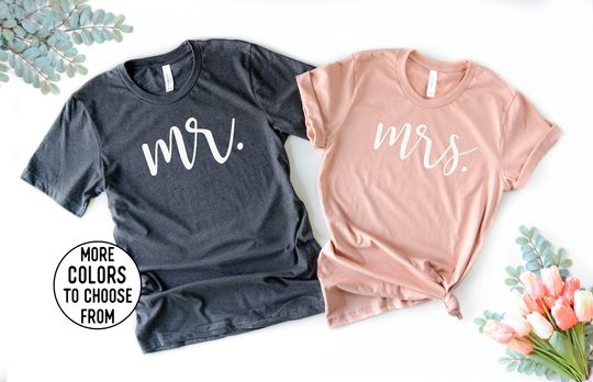 Discover Mr and Mrs Shirt Set, Honeymoon shirts, Mr and Mrs T-shirts, Wife Shirt, Wedding gifts, Couples shirts, Wedding shirts 