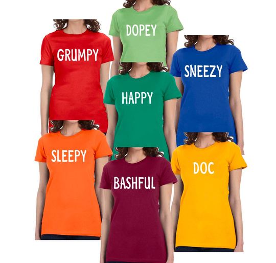 Discover 7 Dwarfs T-shirt Dwarf Halloween Costume Men's, Women's, Youth, Toddler,Baby Creeper Cosplay shirts 