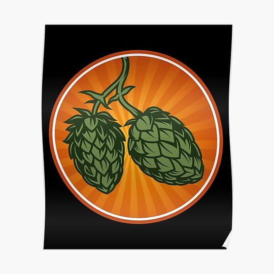 Discover IPA Craft Beer Hops Logo Premium Matte Vertical Poster