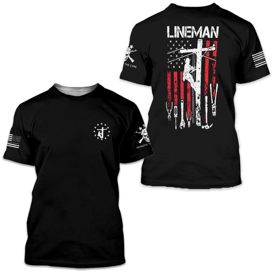 Discover Lineman Tools Patriotic T-Shirt