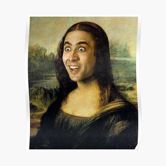 Discover Nicolas Cage Mona Lisa Premium Matte Vertical Poster