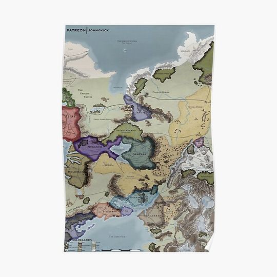 Discover DND: Hordelands Map (NO HEXES) Premium Matte Vertical Poster