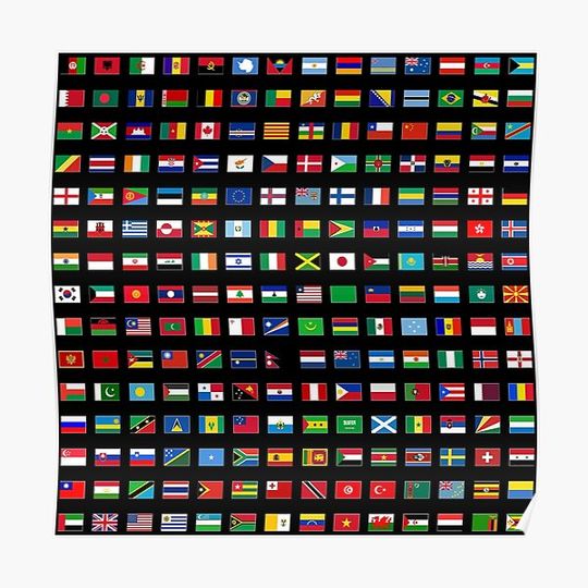 Discover The Flags of the World Premium Matte Vertical Poster