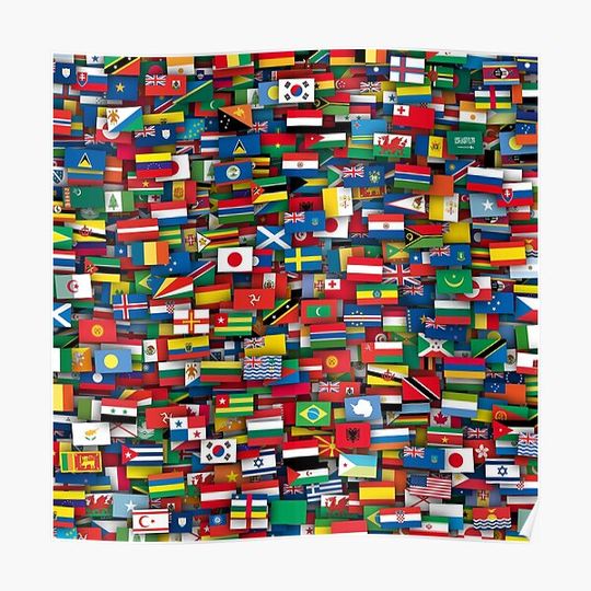 Discover Flags of all countries of the world Premium Matte Vertical Poster