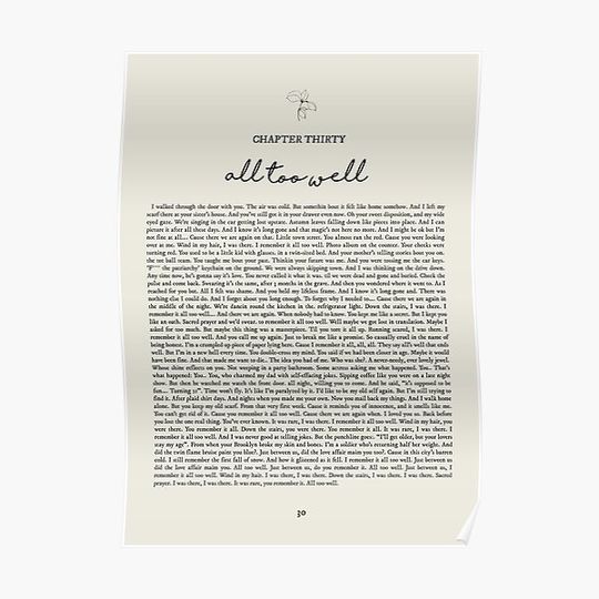 Discover All Too Well 10 Minute Version Lyrics Premium Matte Vertical Poster