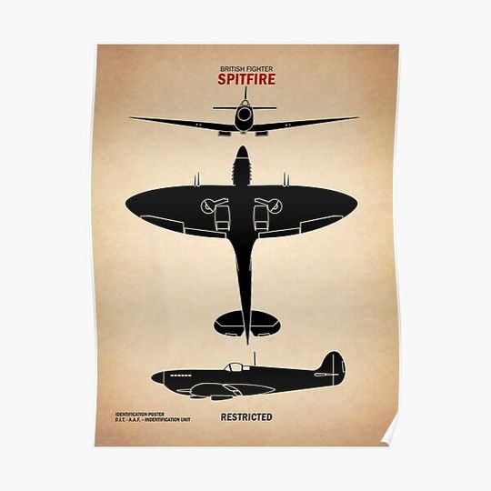 Discover WW2 Spitfire Identification Premium Matte Vertical Poster