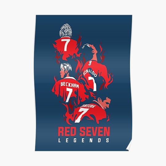 Discover The Red Seven - Man Utd Premium Matte Vertical Poster