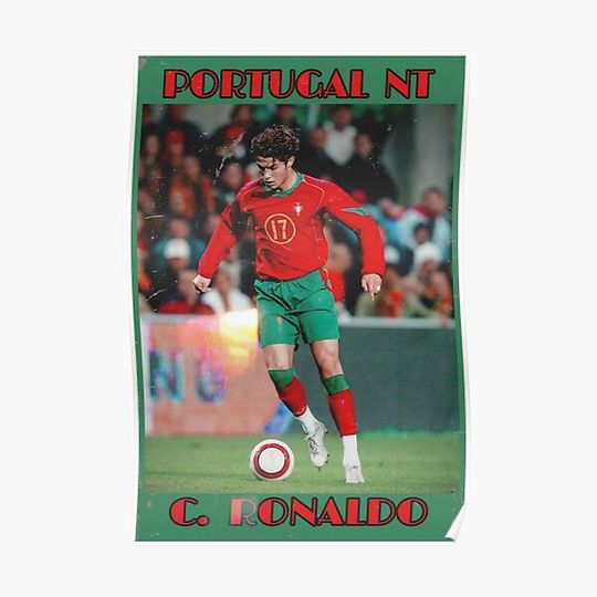 Discover Cristiano Ronaldo Young Portugal National team Premium Matte Vertical Poster