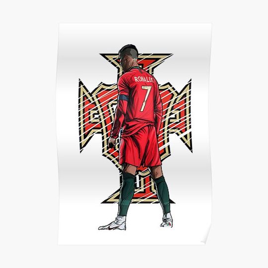 Discover Cristiano Ronaldo Portugal Logo Premium Matte Vertical Poster