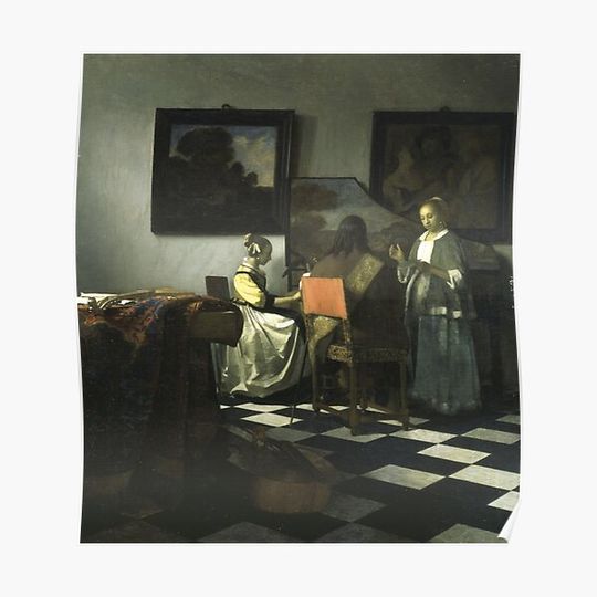 Discover Stolen Art - The Concert by Johannes Vermeer Premium Matte Vertical Poster