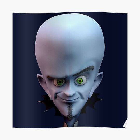 Discover Smiling Megamind 3D *HIGH QUALITY* Premium Matte Vertical Poster