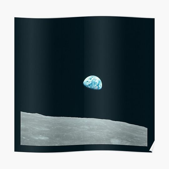 Discover Apollo Archive 0004 Earth Rise Earthrise over Moon Premium Matte Vertical Poster