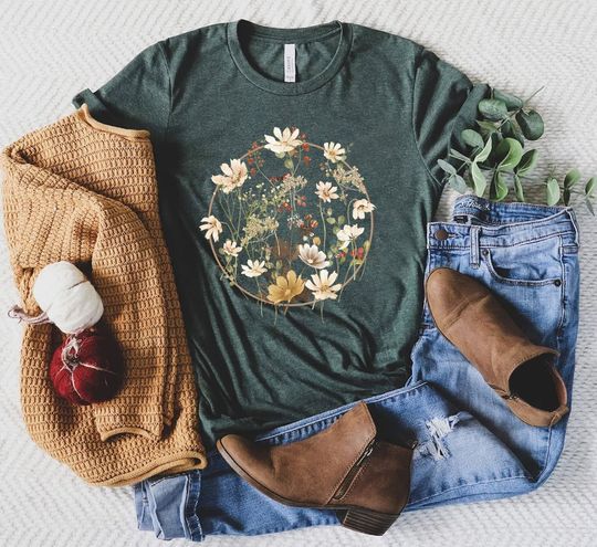 Discover Aesthetic Floral Graphic Tee, Gift for Her