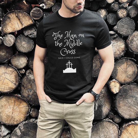 Discover The Man on the Middle Cross Alistair Begg Christian Salvation Grace Bible Jesus Christ Christianity t-shirt Short Sleeve Tee 