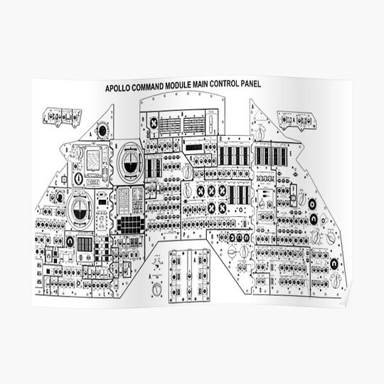 Discover Apollo Command Module Main Control Panel Premium Matte Vertical Poster