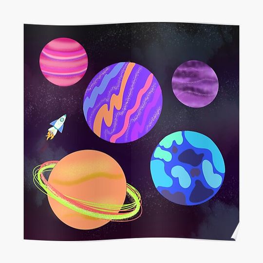 Discover The Galaxy Planets Premium Matte Vertical Poster