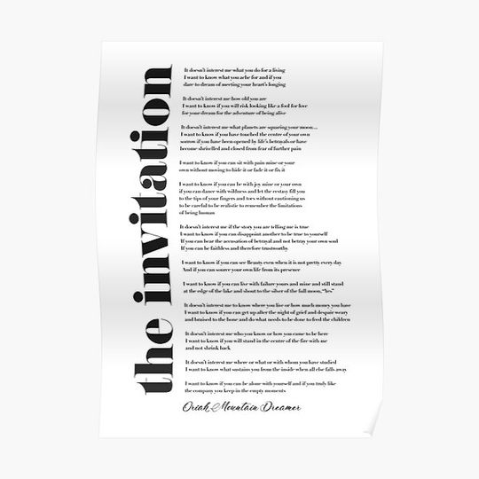 Discover The Invitation by Oriah Mountain Dreamer Premium Matte Vertical Poster