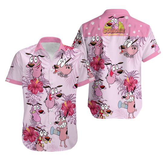 Discover Courage Dog Hawaiian Shirt, Summer Hawaiian Shirt, Courage The Cowardly Dog