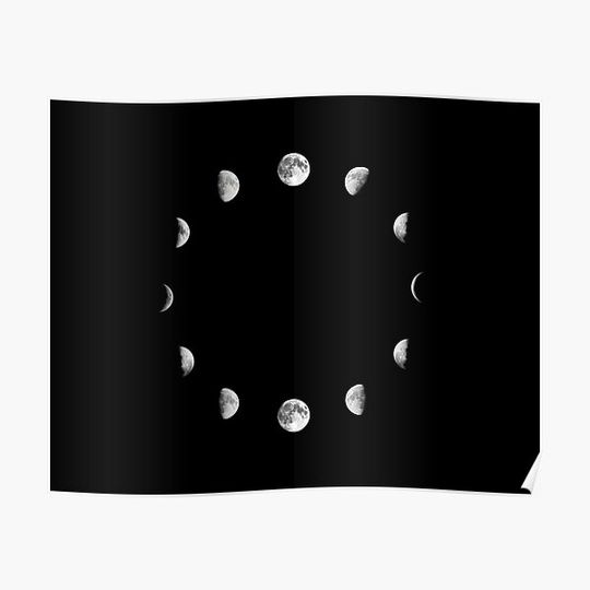 Discover Moon Phases Cycle Premium Matte Vertical Poster